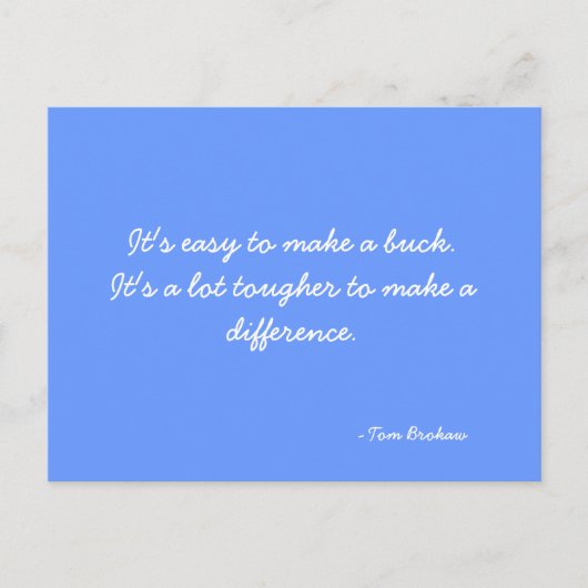 Carte postale citant Tom Brokaw (Devant)