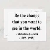 Carte Postale Citation 1a de Gandhi (Devant / Derrière)