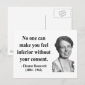 Carte Postale Citation 1b de Eleanor Roosevelt (Devant / Derrière)