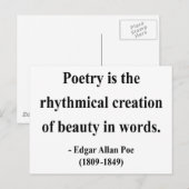 Carte Postale Citation 5a d'Edgar Allen Poe (Devant / Derrière)