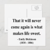 Carte Postale Citation 5a d'Emily Dickinson (Devant / Derrière)