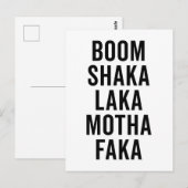 Carte Postale Citation amusante de Boom Shaka Laka (Devant / Derrière)