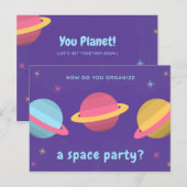 Carte Postale Citation amusante - Parti Planètes pourpres (Devant / Derrière)