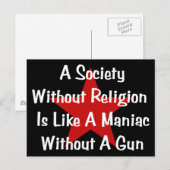 Carte Postale Citation anti-religion (Devant / Derrière)