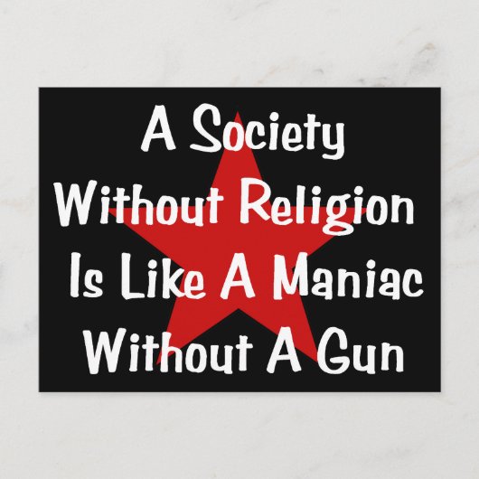 Carte Postale Citation anti-religion (Devant)