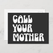 Carte Postale Citation Appelle ta mère Cadeau drôle de gag de ma (Devant / Derrière)