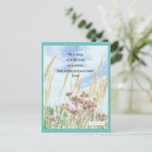 Carte postale Citation "Be a Lamp" (Debout devant)