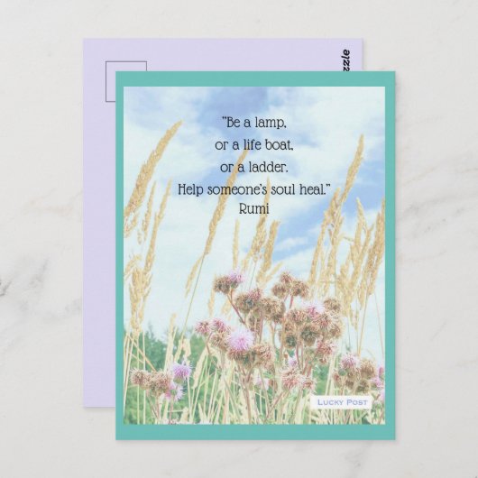 Carte postale Citation "Be a Lamp" (Devant / Derrière)