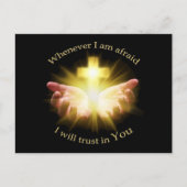 Carte Postale Citation biblique avec les mains tenant Croix (Devant)