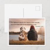 Carte Postale Citation biblique Proverbes 12 v 10 (Devant / Derrière)