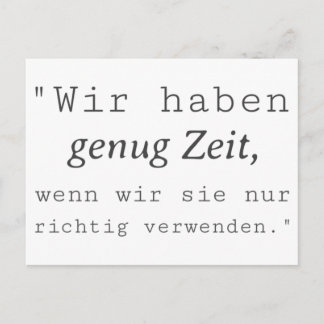 Carte Postale Citation blanche On a assez de temps