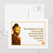 Carte Postale Citation Bouddha ~ Avoir La Compassion (Devant / Derrière)