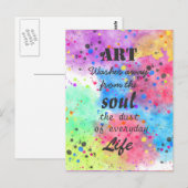 Carte Postale Citation célèbre à l'aquarelle rafraîchissante (Devant / Derrière)