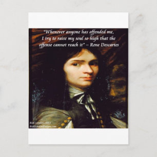 Carte Postale Citation célèbre de Descartes "Élever mon âme"