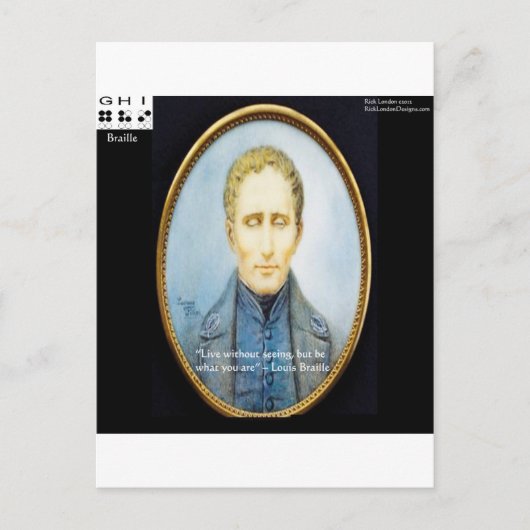 Carte Postale Citation célèbre de Louis Braille (Devant)
