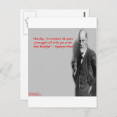 Carte Postale Citation célèbre "Lutte" de Sigmund Freud (Devant / Derrière)