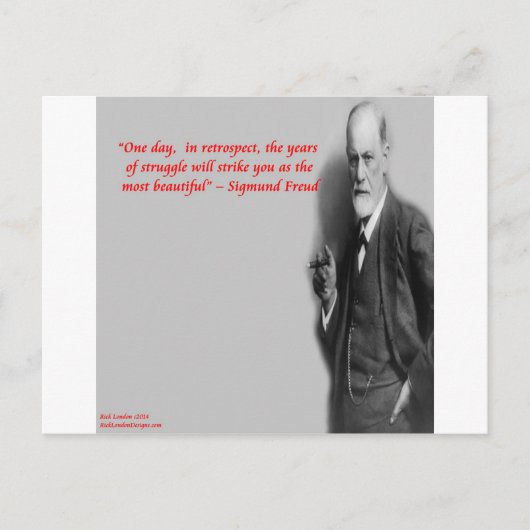 Carte Postale Citation célèbre "Lutte" de Sigmund Freud (Devant)