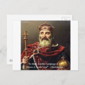 Carte Postale Citation Charlemagne & Langues célèbres (Devant / Derrière)