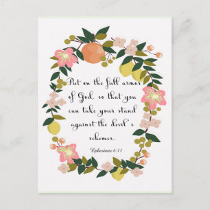 Carte Postale Citation chrétienne Art - Ephésiens 6:11