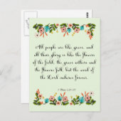 Carte Postale Citation chrétienne Art - Jérémie 24:6 (Devant / Derrière)