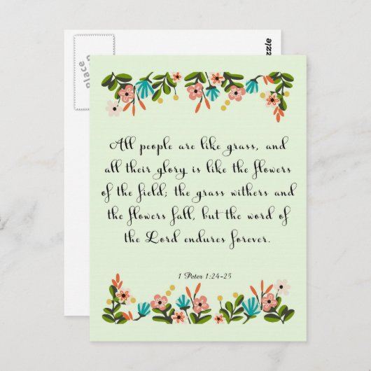 Carte Postale Citation chrétienne Art - Jérémie 24:6 (Devant / Derrière)