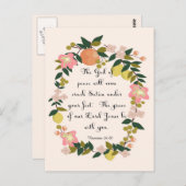 Carte Postale Citation chrétienne Art - Romains 16:20 (Devant / Derrière)