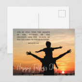 Carte Postale Citation chrétienne de Malachi 4:6 Fête des pères (Devant / Derrière)