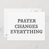 Carte Postale Citation chrétienne 'La prière change tout' (Devant / Derrière)