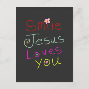 Carte Postale Citation chrétienne « Souriez, Jésus vous aime »
