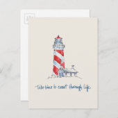 Carte Postale Citation côtière | Prenez Le Temps De Passer La Vi (Devant / Derrière)