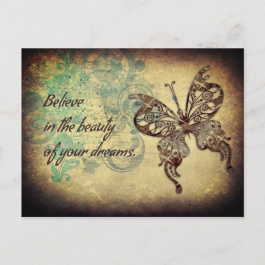 Carte Postale Citation Croire Papillon (Devant)
