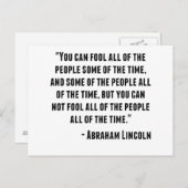 Carte Postale Citation d'Abraham Lincoln (Devant / Derrière)