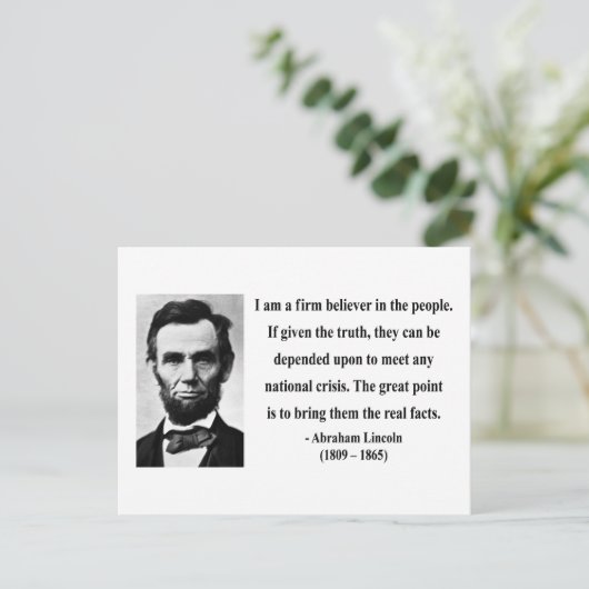 Carte Postale Citation d'Abraham Lincoln 14b (Debout devant)