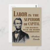 Carte Postale Citation d'Abraham Lincoln Pro (Devant / Derrière)