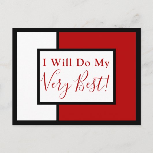 Carte Postale Citation d'affirmation moderne Bloc de couleur Rou (Devant)