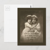 Carte Postale Citation d'amitié inspirée vintage Friends (Devant / Derrière)