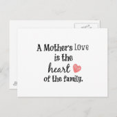 Carte Postale Citation d'amour de la mère (Devant / Derrière)