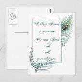Carte Postale Citation d'amour de l'amitié Peacock Inspirationne (Devant / Derrière)