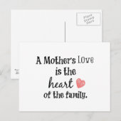 Carte Postale Citation d'amour de maman (Devant / Derrière)