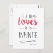 Carte Postale Citation d'amour de typographie (Devant / Derrière)