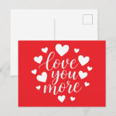 Carte Postale Citation d'amour moderne | Cœurs blancs (Devant / Derrière)