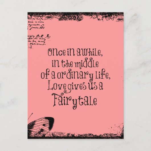 Carte Postale Citation d'amour vintage Fairytale (Devant)