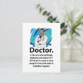 Carte Postale Citation d'appréciation de docteur (Debout devant)
