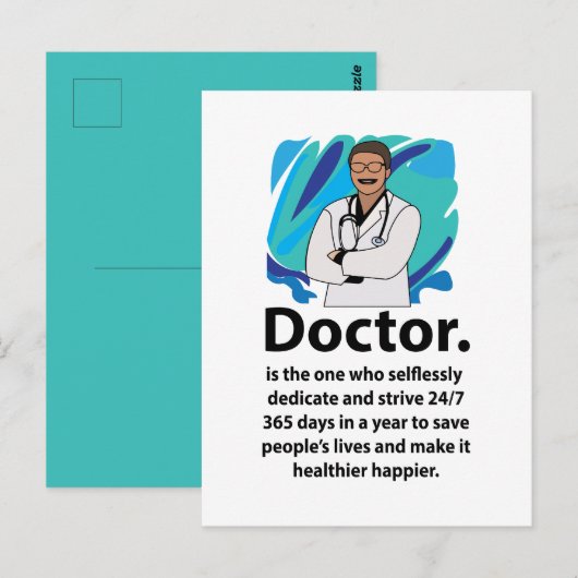 Carte Postale Citation d'appréciation de docteur (Devant / Derrière)
