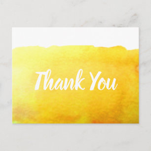 Carte Postale Citation d'art à l'aquarelle jaune canari Merci