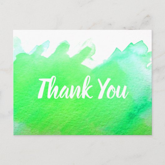 Carte Postale Citation d'art à l'aquarelle vert citron Merci (Devant)