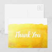 Carte Postale Citation d'art aquarelle jaune canari Merci (Devant / Derrière)