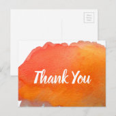 Carte Postale Citation d'art aquarelle orange Merci (Devant / Derrière)