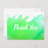 Carte Postale Citation d'art aquarelle vert citron Merci (Devant / Derrière)