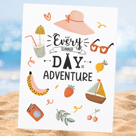 Carte Postale Citation d'aventure estivale Colorée